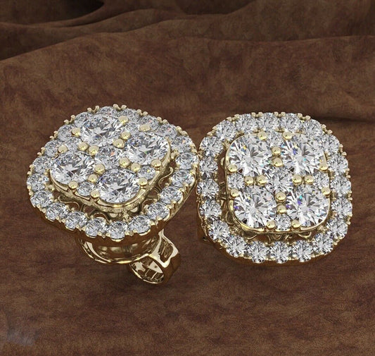 Square Stud Cubic Zircon Earrings
