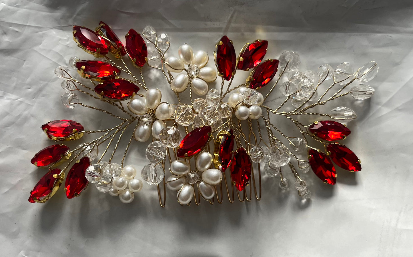 Wedding Flower Pearl Bridal Hair Comb