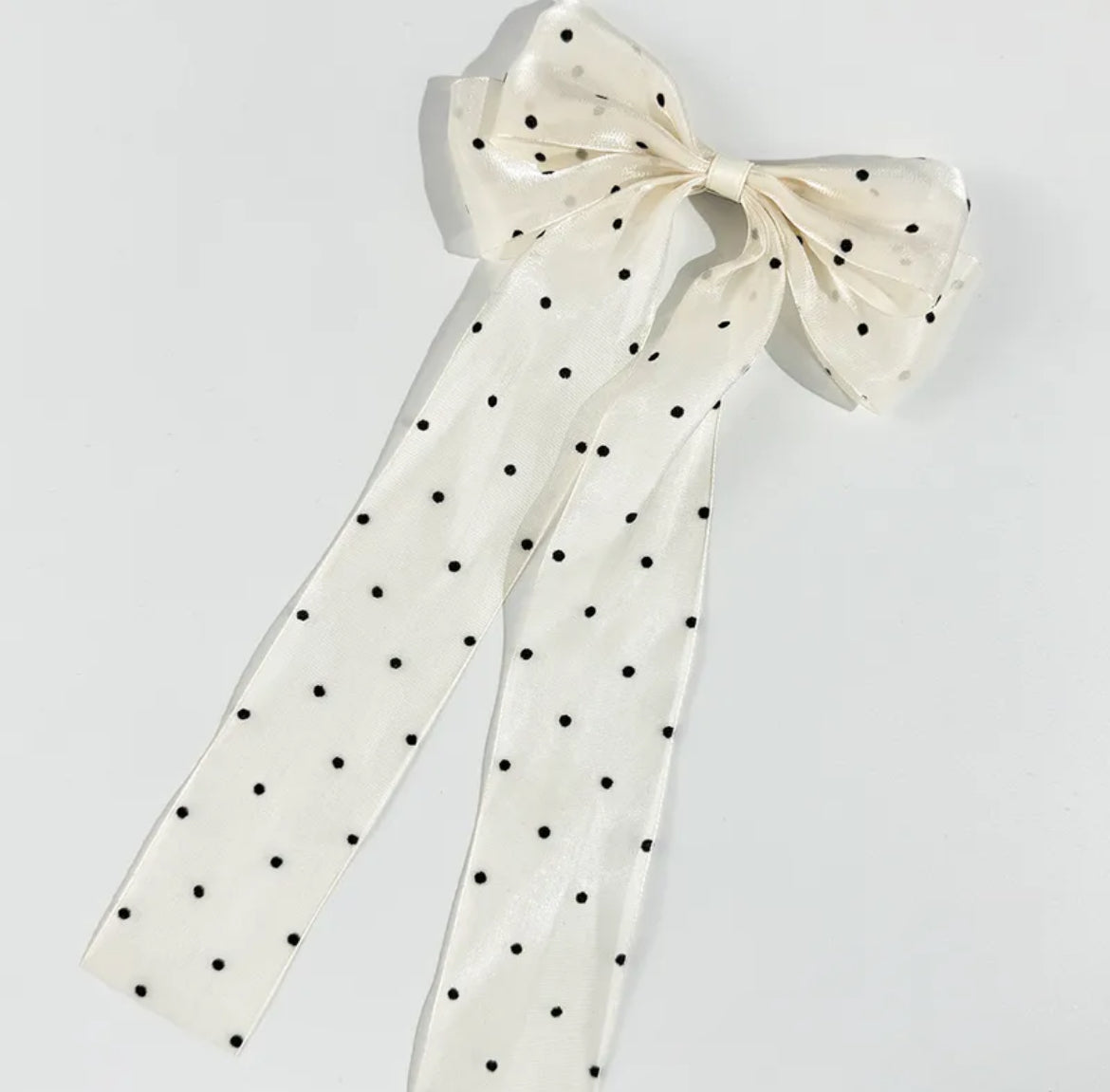 Polka dot Hair Bow Ribbon Clip