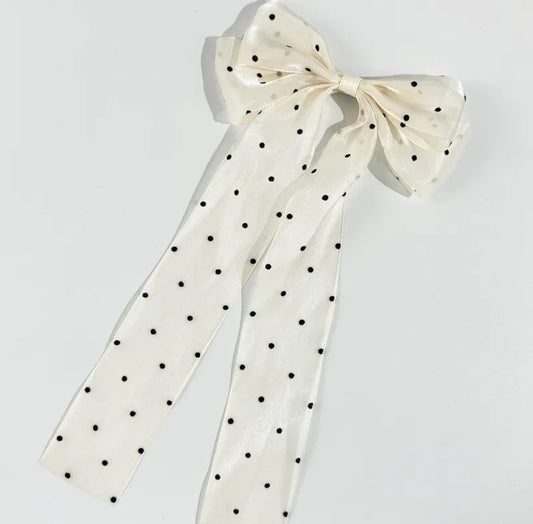 Polka dot Hair Bow Ribbon Clip