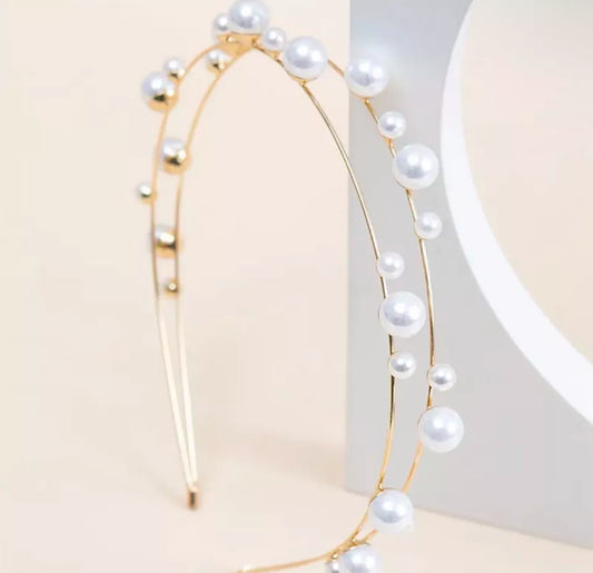 Pearl Beaded Headband Wedding Bridal