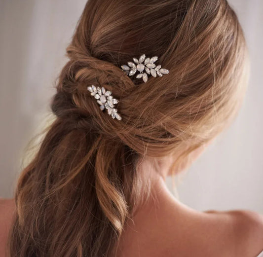 2 x wedding rhinestone bridal hair pin
