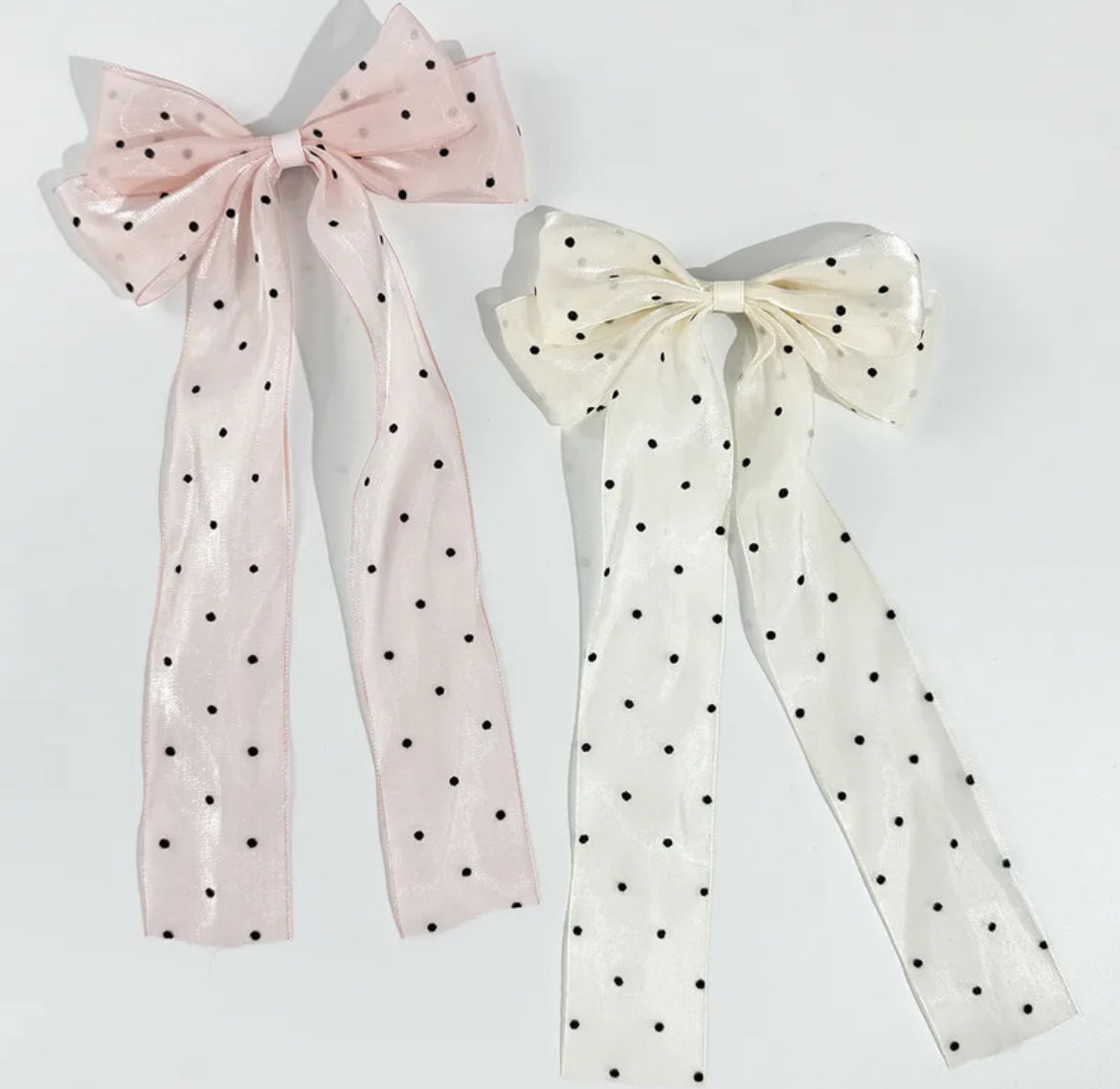 Polka dot Hair Bow Ribbon Clip