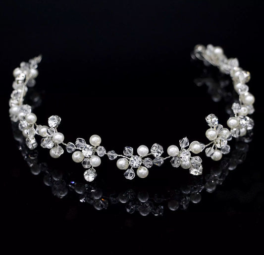Bridal Pearl Flower Headpiece