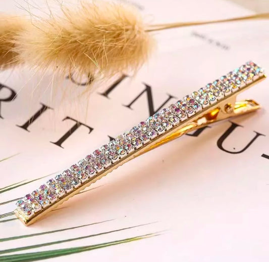 Gold Crystal Rhinestone Hair Clips