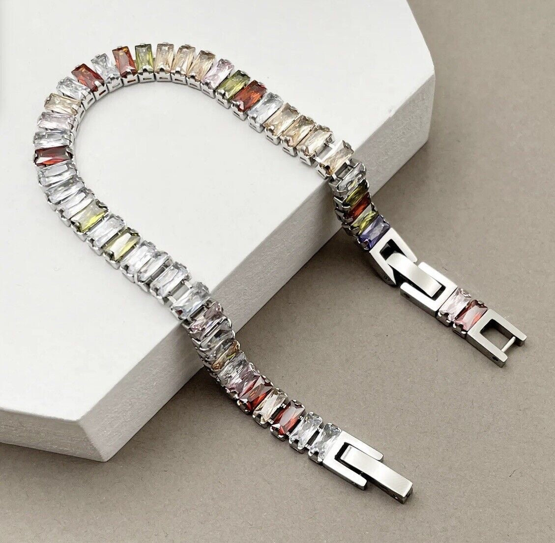Baguette Cubic Zirconia Tennis Bracelet