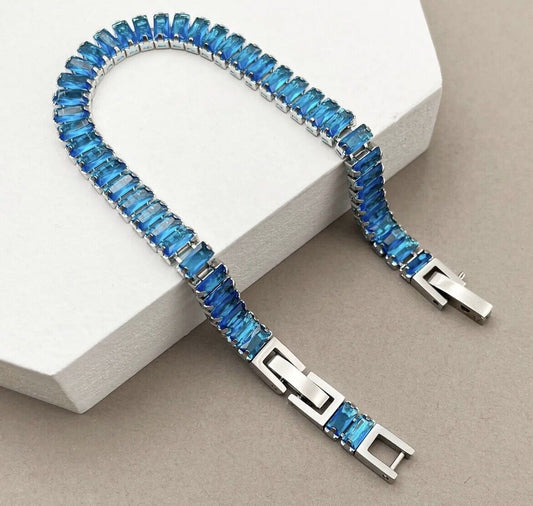 Baguette Cubic Zirconia Tennis Bracelet
