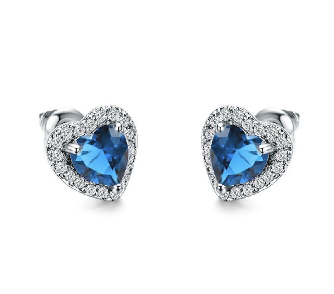 Heart Shaped Silver Earring Studs
