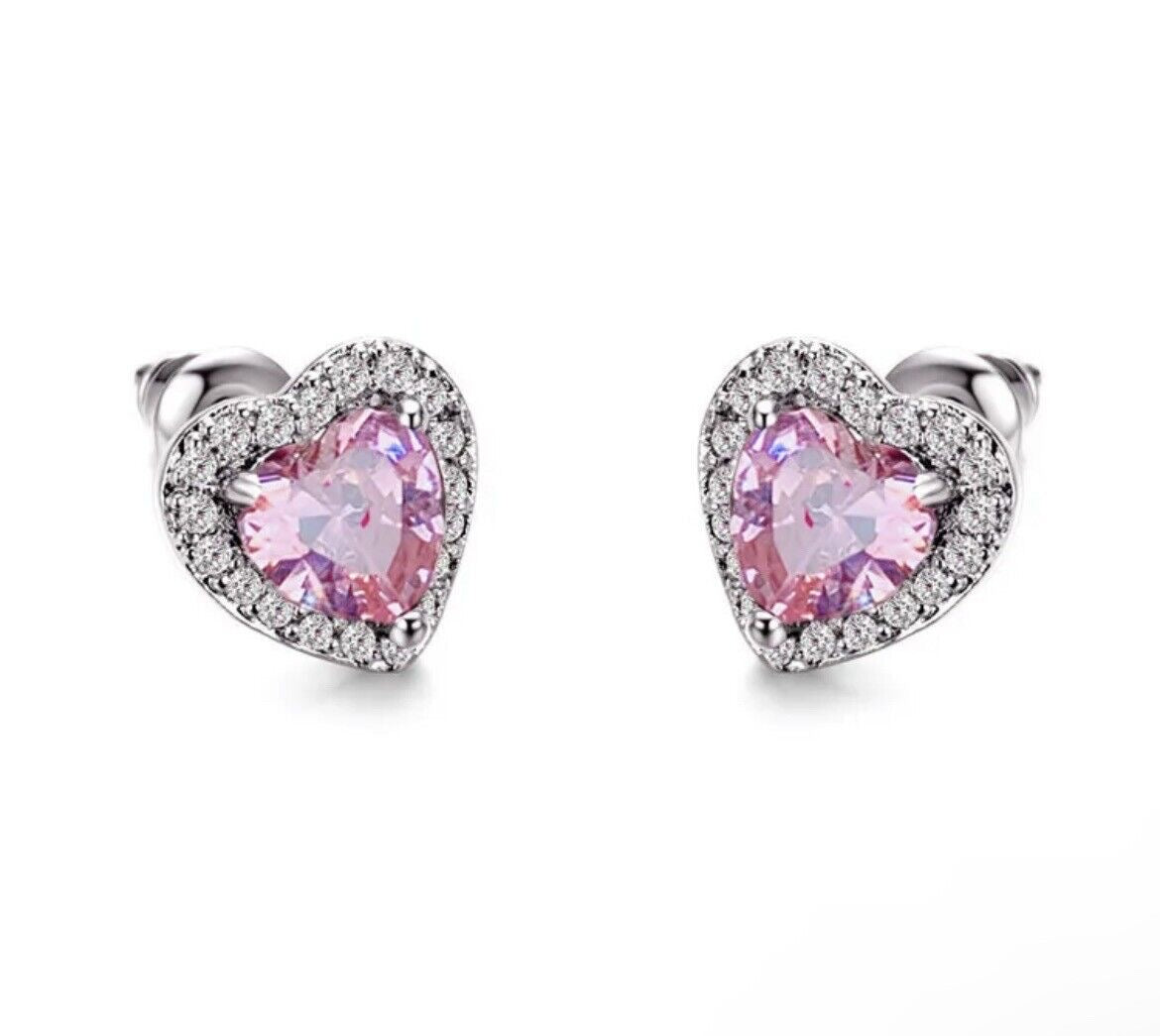 Heart Shaped Silver Earring Studs