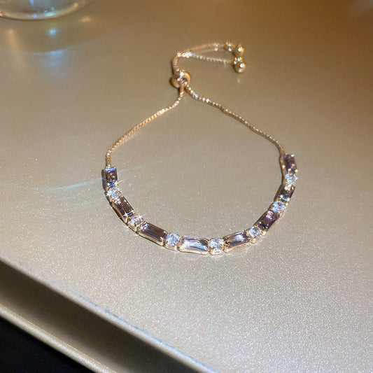 Cubic Zirconia purple baguette bracelet