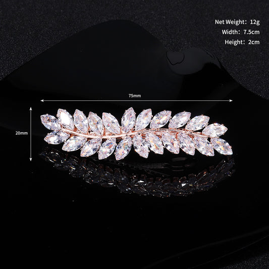 Rhinestone rose gold/silver hair clip