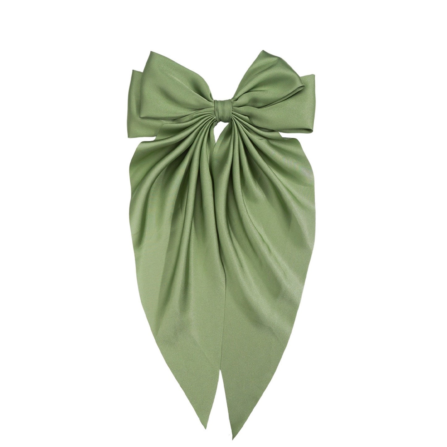Large long Satin Bow Ribbon Hair Clip