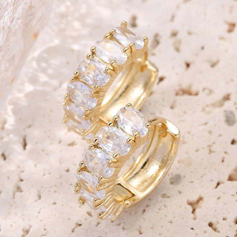 Small cubic zirconia hoop earrings
