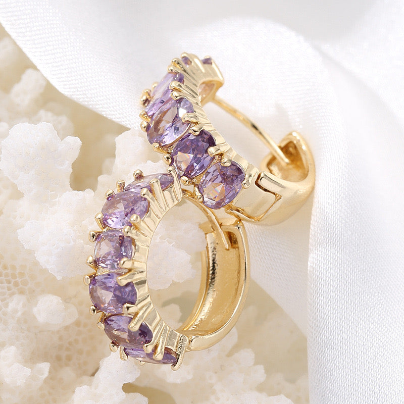 Small cubic zirconia hoop earrings