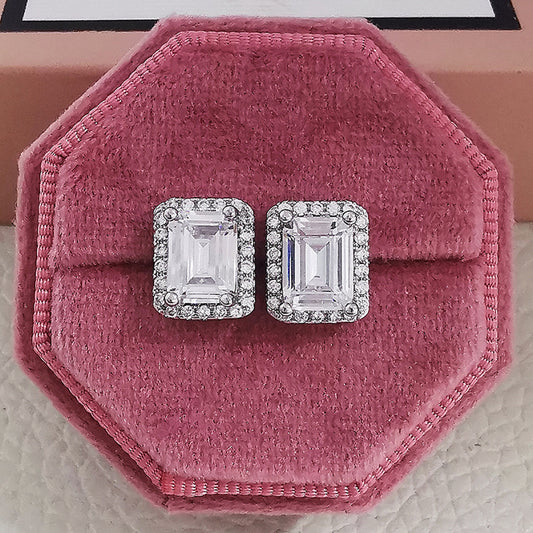 Elegant Geometric Cubic Zirconia Stud Earrings