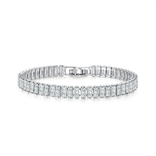 Elegant Tennis Bracelet – Silver Plated Copper