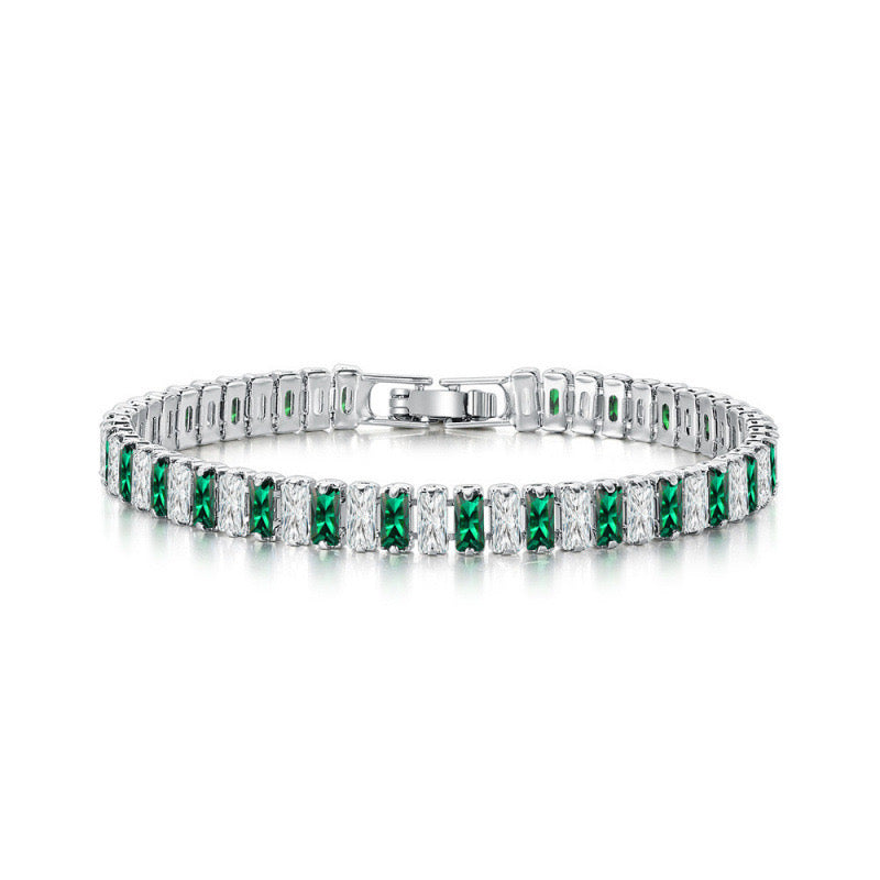 Elegant Tennis Bracelet – Silver Plated Copper