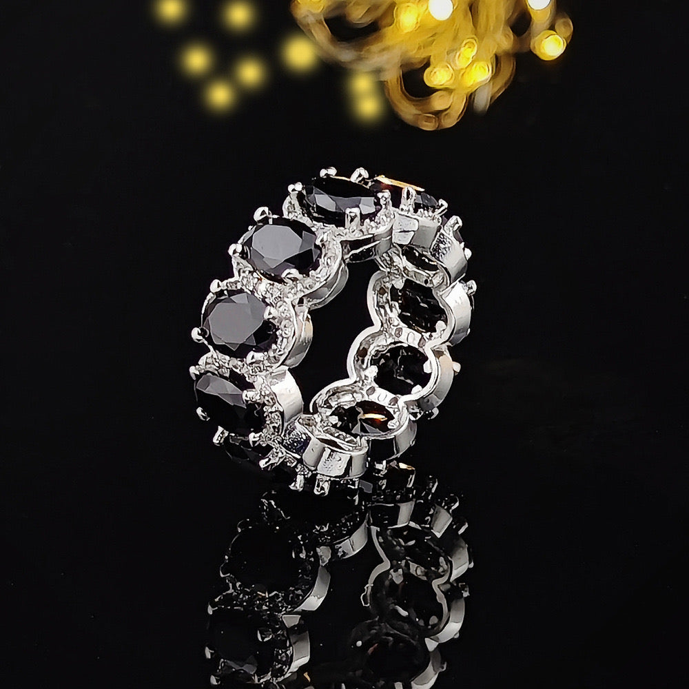 Round Silver Cubic zirconia ring