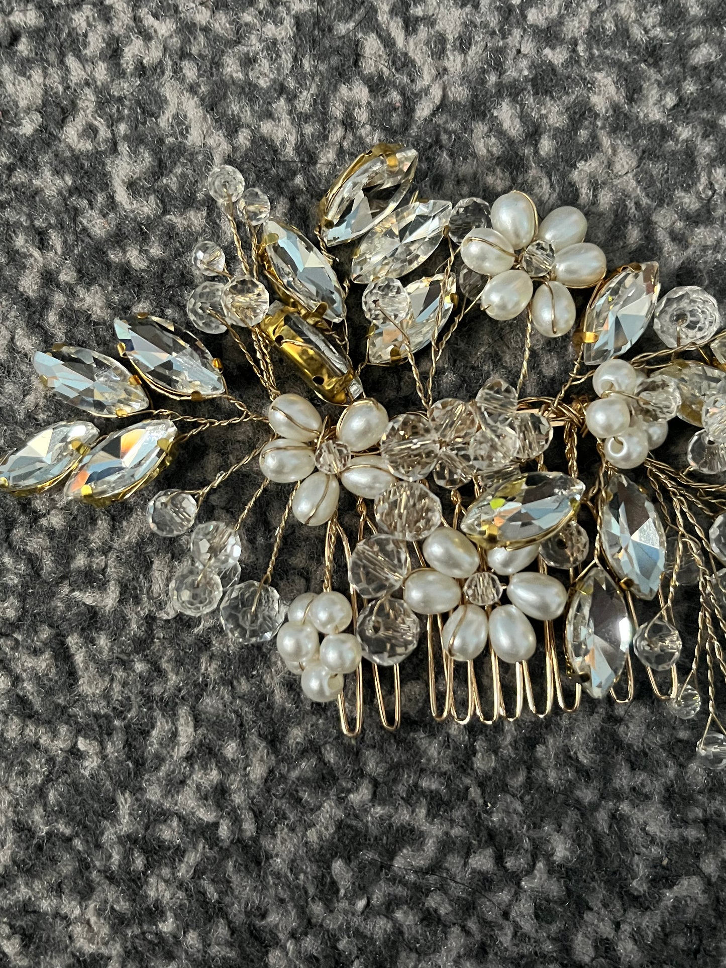 Wedding Flower Pearl Bridal Hair Comb