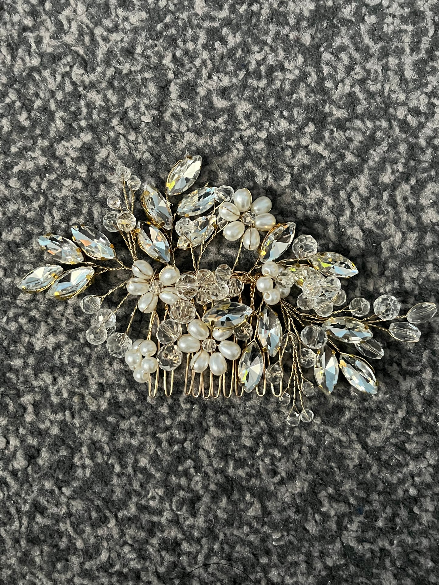 Wedding Flower Pearl Bridal Hair Comb