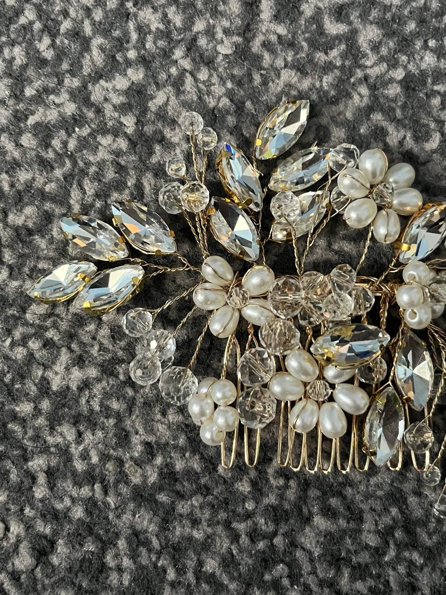 Wedding Flower Pearl Bridal Hair Comb