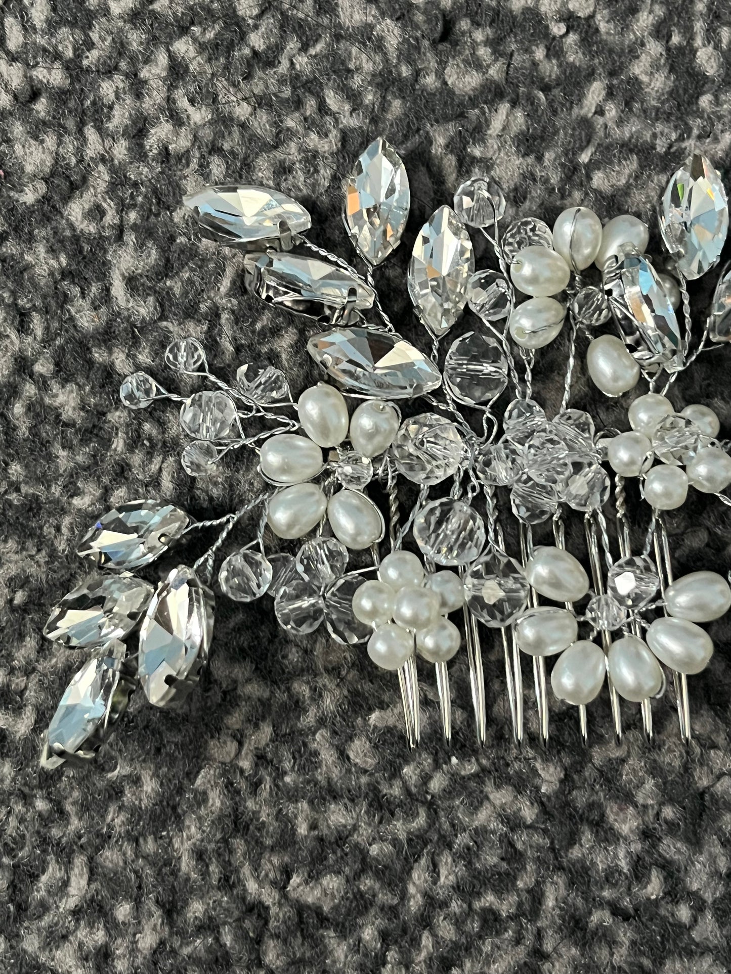 Wedding Flower Pearl Bridal Hair Comb